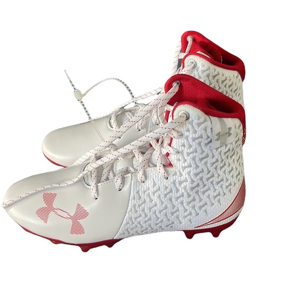 Under Armour Highlight MC Lacrosse Cleats White And Red  size 6 - Picture 1 of 11